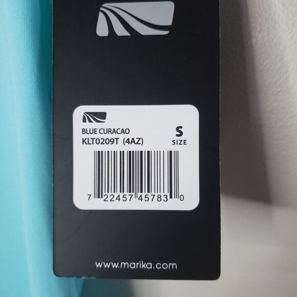 Marika Tek Small NWT Blue Curacao Short Sleeve Athletic Top - Picture 9 of 12